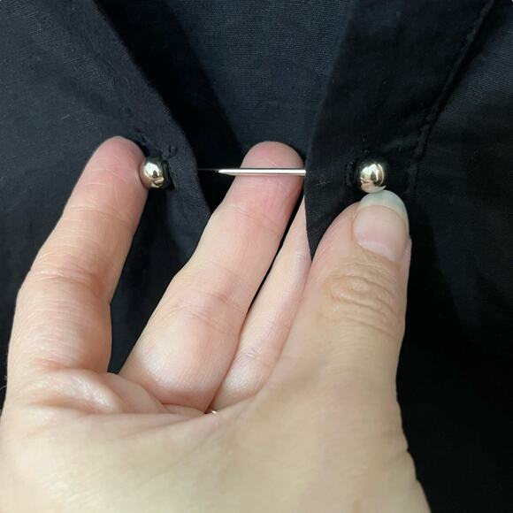 Fashion Nova Drop The Pin Poplin Shirt 1X Long Sleeve Cutout Night Out Clubwear - Picture 2 of 8